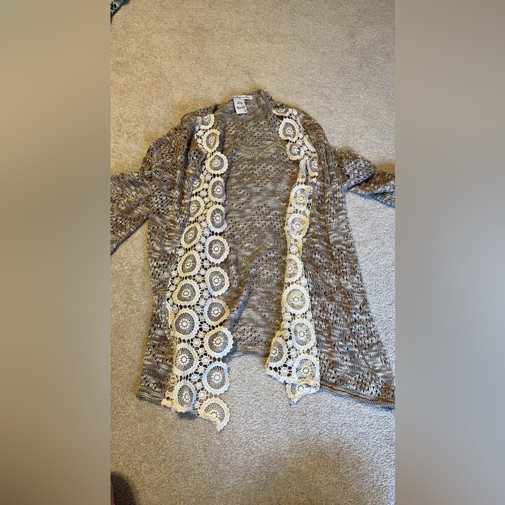 Tan and cream cardigan